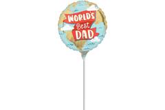 Foil Balloon – Mini – "WORLD'S Best DAD" – 23 cm